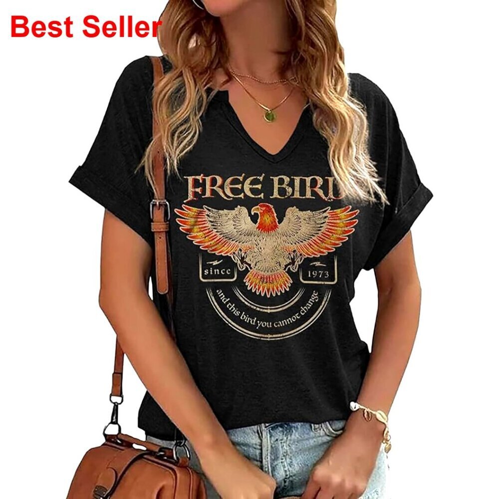 Vintage Rock Band Graphic Tee, 65% Cotton 35% Polyester, Casual Music T-Shirt